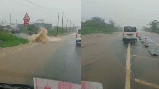[Dans l’Ouest] Pluies torrentielles - Beaux-Songes : grosses accumulations d'eau sur la route