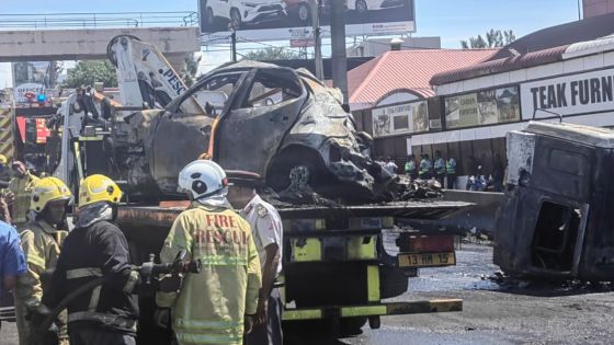 Grave accident impliquant plusieurs véhicules à Pailles : déblayage de la voie