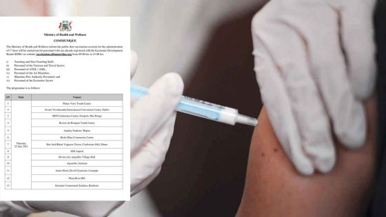 Vaccination contre la Covid-19 : voici la liste des personnels, enregistrés auprès de l’EDB, pour leur première dose 