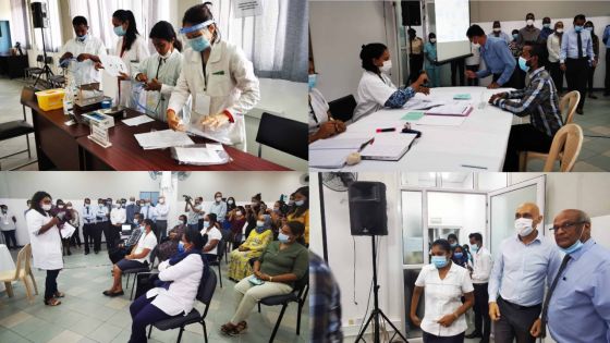 [En images] Vaccination anti-covid-19 :  exercice de simulation à l'hôpital Victoria