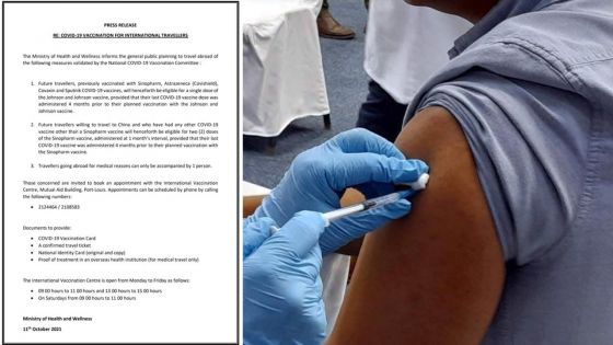 Voyages à l'étranger : voici le programme de vaccination 