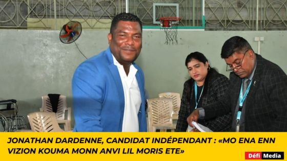 Jonathan Dardenne, candidat indépendant : «Mo ena enn vizion kouma monn anvi lil Moris ete» 
