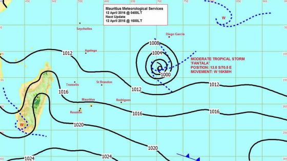 Météo: une tempête tropicale modérée au sud de Diego Garcia