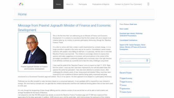 Budget sur mauritiusfinance.com:  vives critiques à l’égard du ministère des Réformes institutionnelles