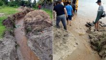 Drains incomplets à Baie-du-Tombeau : les eaux déversées dans une mare causent des inondations