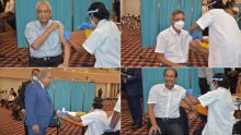 [En images] : Le PM, le Speaker, le leader de l’opposition et les ministres ont reçu leur première dose du vaccin contre la Covid-19