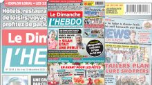 Voici la Une de Le Dimanche/L'Hebdo de ce dimanche 06 decembre 2020