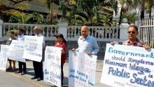 Salaire minimum : la fédération des syndicats du secteur public proteste devant la Government House
