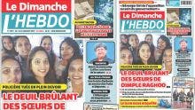 Voici la Une de Le Dimanche/L'Hebdo de ce Dimanche 07 Septembre 2025