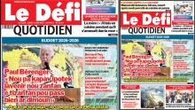 Voici la une du Défi Quotidien de ce Lundi 09 Juin 2025