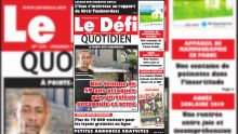 Voici la Une du Defi Quotidien de ce vendredi 11 janvier 2019