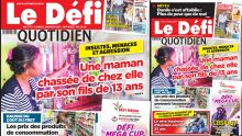 Voici la Une du Défi Quotidien de ce lundi 11 janvier 2021