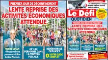 Voici la Une du Defi Quotidien de ce vendredi 15 mai 2020