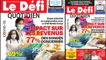 Voici la Une du Defi Quotidien de ce jeudi 16 avril 2020