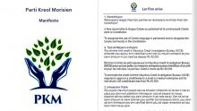 Le Parti Kreol Mauricien (PKM) dévoile son manifeste électoral