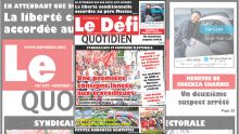 Voici la Une du Defi Quotidien de ce Vendredi 18 octobre 2019