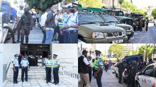 Private Prosecution : forte présence policière devant la New Court House