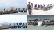 Bateaux de pêche échoués à Bain-des-Dames : déploiement des Oil Booms
