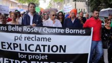 Marche contre le Metro Express à Quatre-Bornes : députés et habitants veulent plus d’explications