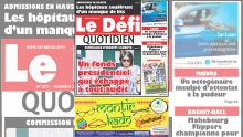 Voici la Une du Defi Quotidien de ce vendredi 26 Octobre 2018