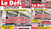 Voici la Une du Defi Quotidien de ce vendredi 28 août 2020