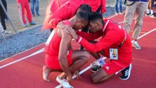 JIOI - Athlétisme Relais 4x100 m : Lararaudeuse et Bardotier s’emmêlent les pinceaux lors du passage du témoin, les sprinteurs mauriciens disqualifiés