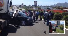 Trianon : un accident impliquant un camion-citerne et deux voitures fait deux blessés