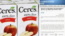 Niveau élevé de patuline : le jus de pomme Ceres rappelé dans sept pays, dont Maurice