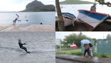 [En images] Alerte cyclonique 2 - Au Morne : des enfants s'amusent dans l'eau 