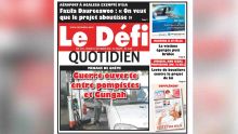 Voici la Une du Defi Quotidien de ce mardi 30 octobre 2018