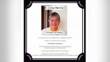 Des membres du personnel du Wellkin Hospital rendent hommage au Dr Cheong