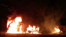 Baie-du-Tombeau : grosse frayeur pour un automobiliste, sa voiture prend feu