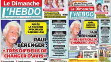 Voici la Une de Le Dimanche/L'Hebdo de ce Dimanche 16 Novembre 2025