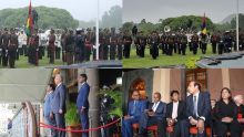 [En images] 12-Mars : cérémonie solennelle de lever du drapeau sous la pluie à la State House 