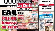 VOICI LA UNE DU DEFI QUOTIDIEN DE CE MERCREDI 02 MAI