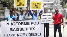 Prix du carburant : encore une manif de la plateforme pou baisse prix l'essence ek diesel 