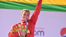 «Mo dir Moris mersi» dit la Mauricienne Roilya Ranaivosoa après avoir décroché trois médailles d'or en haltérophilie