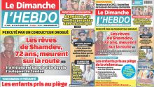 Voici la Une de Le Dimanche/L'Hebdo de ce Dimanche 12 Janvier 2025