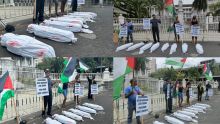 [En images] Port-Louis : Rassemblement de LPM devant le Parlement en soutien au peuple palestinien