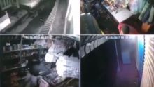 Un boutiquier aux prises avec son agresseur dans une vidéo surveillance