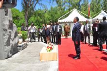 Le président malgache Herry Rajaonarimampianina au Morne