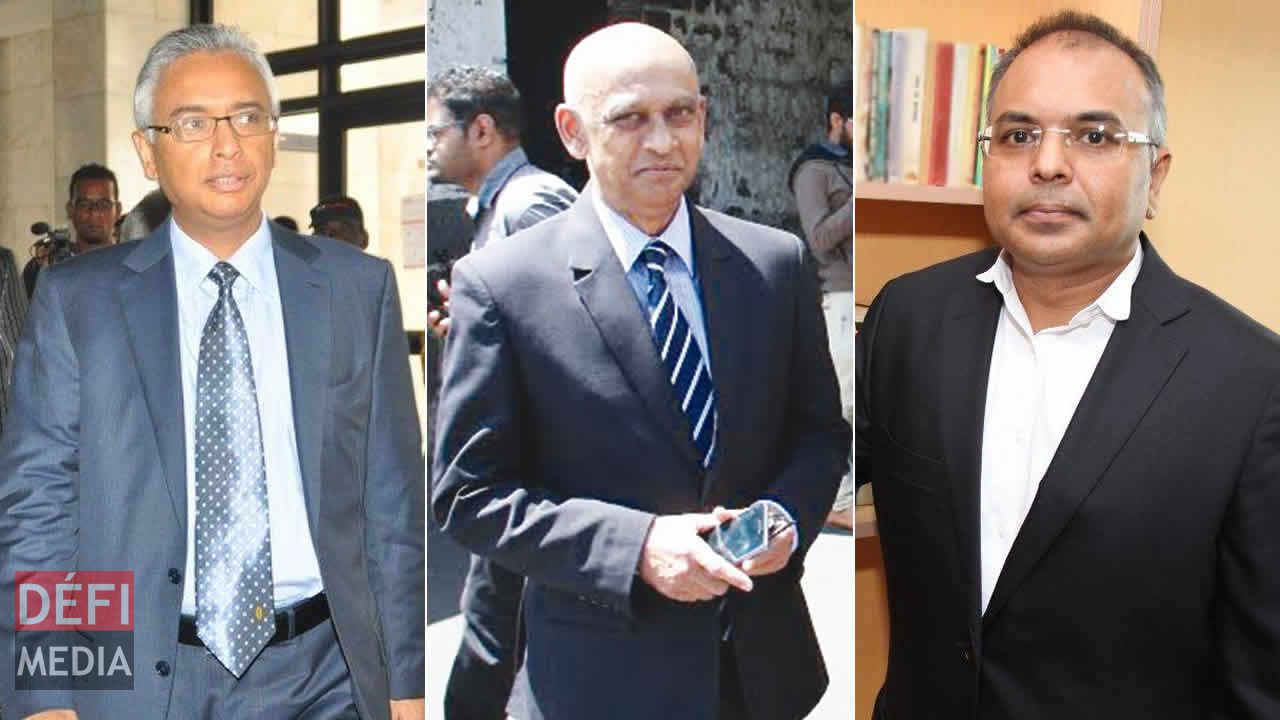 Pravind Jugnauth, Raouf Gulbul et Sanjeev Teeluckdharry.