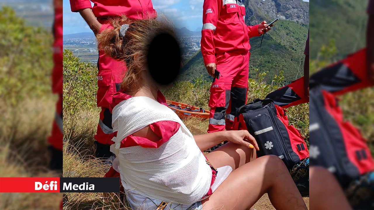 La touriste a été victime d’une luxation  de l’épaule sur la montagne du Pouce.