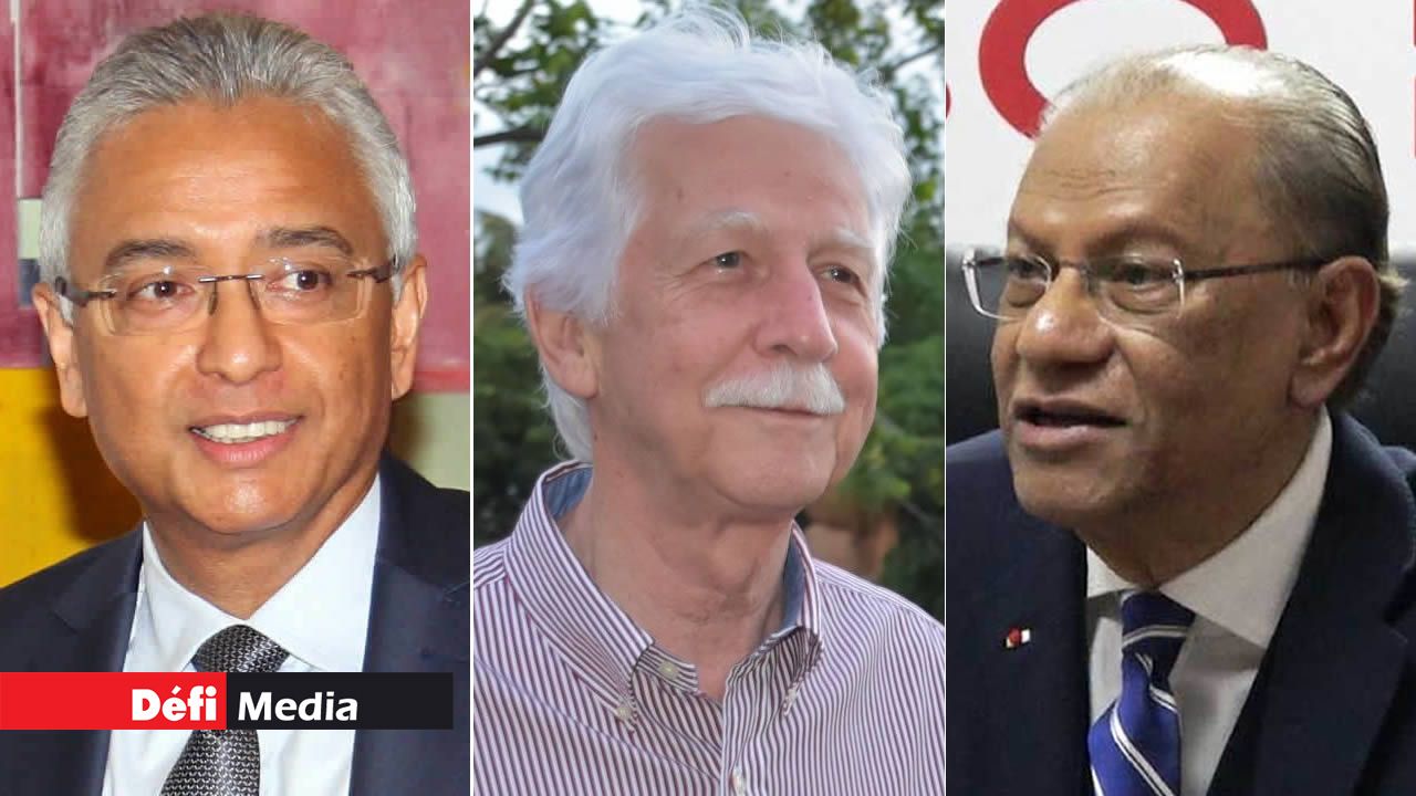 Pravind Jugnauth, Paul Bérenger et Navin Ramgoolam.