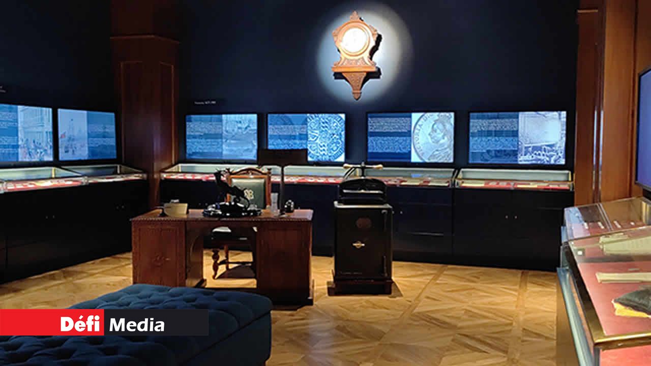 Une des salles du musée de la Banque de Maurice.