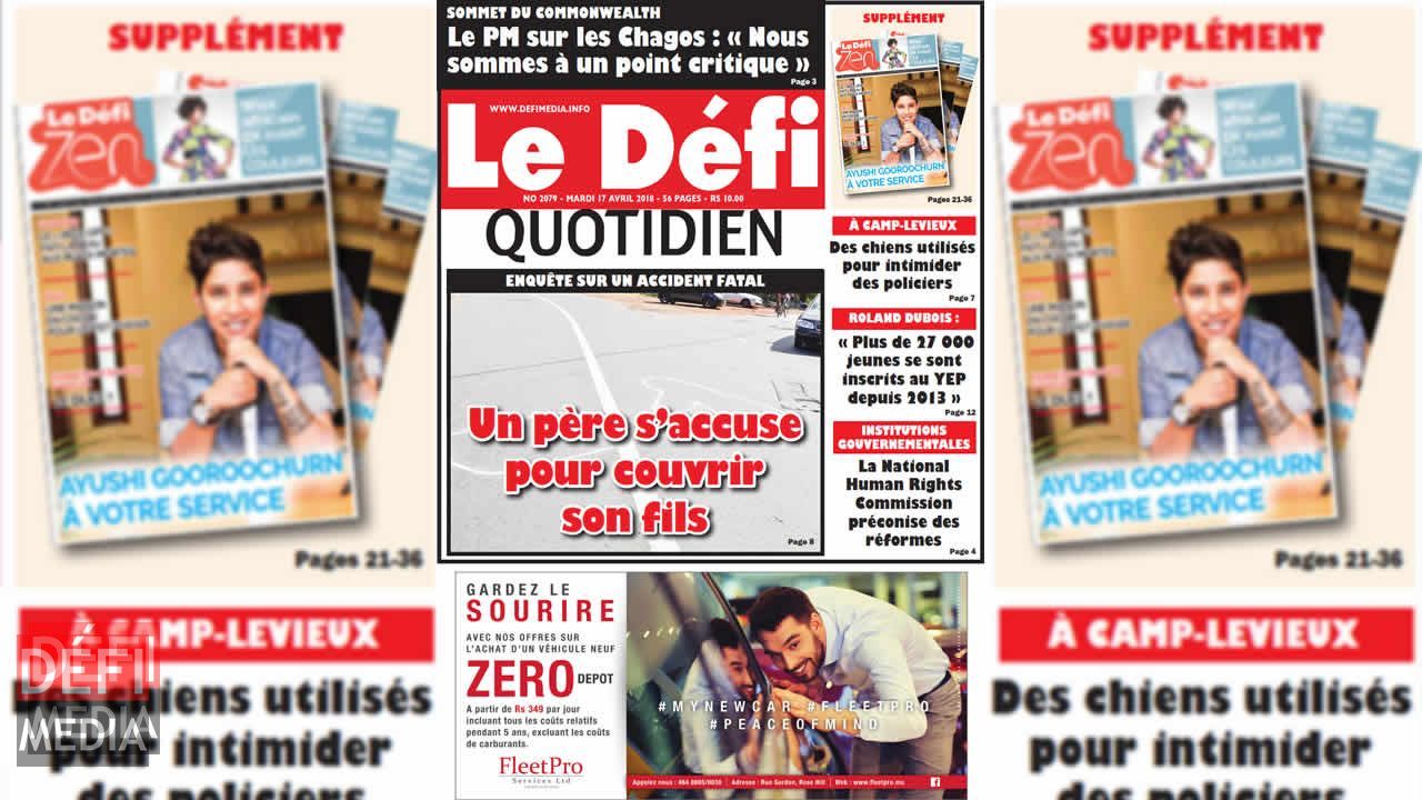 Defi Quotidien de ce mardi 17 avril