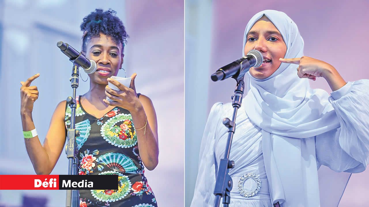 Les slameuses Christelle Speville et Khusar Edoo, ou la force des mots.
