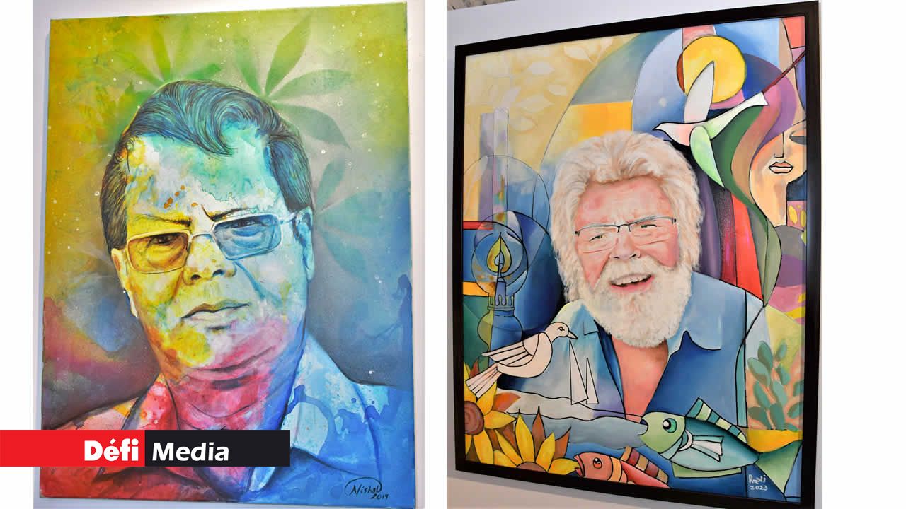 L’oeuvre « Paa » de l’artiste Nishal Purbhoo (Mixed Media). L’artiste peintre Ravi Beekharry a rendu hommage à feu Vaco Baissac.