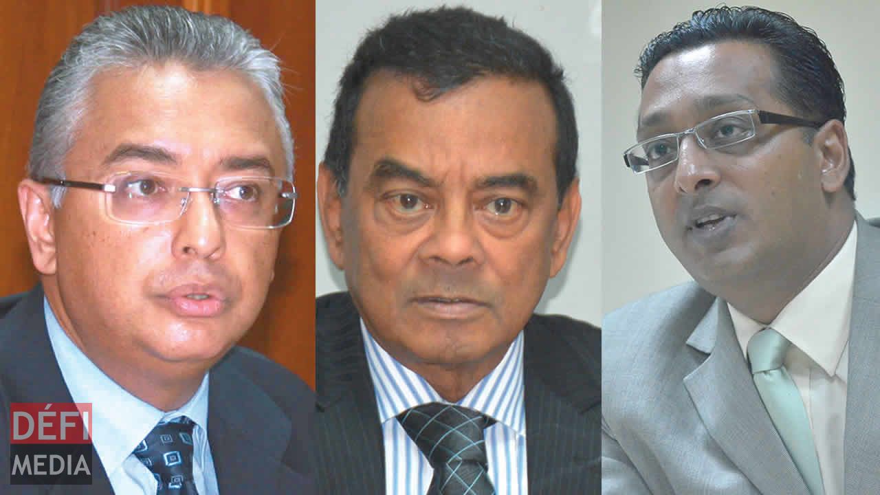 Pravind Jugnauth, Ivan Collendavelloo et Roshi Bhadain