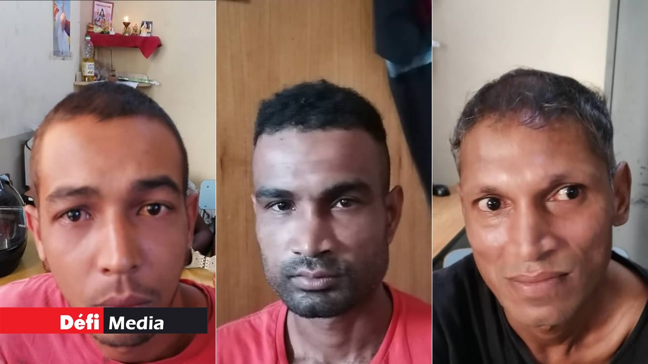 Jean éric Rody Victoire, Jovany Gopaul et Nandah Ramigadu.